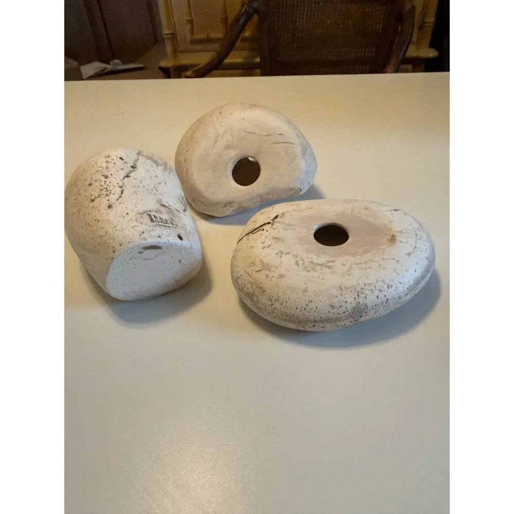 Vintage Ceramic Stone Texture Bathroom Set Toothbrush Holder Soap Dish Tumbler.
